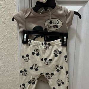 Disney Mickey Mouse Beige and Black Kids Matching Set